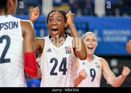 CHIAKA OGBOGU during Nations League Women - United States Vs Italy, Conegliano, Italy, 29 May 2019, Volleyball Italian Volleyball National Team Stock Photo