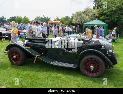 Replica Jaguar SS 100 Sports car at The Helmingham Festival of Classic & Sports Cars 2019 Stock Photo