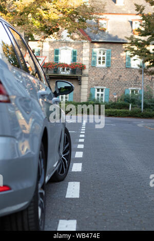 car parkin on bicycle path, forbidden parking Stock Photo