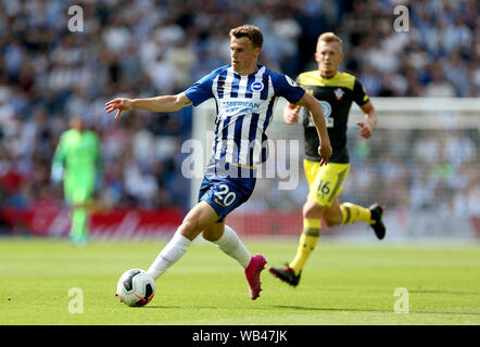 Brighton & Hove Albion's Solly March during the Premier League match at the AMEX Stadium, Brighton.