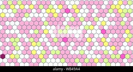 Honeycomb pink grid seamless background or Hexagonal cell texture Stock Photo