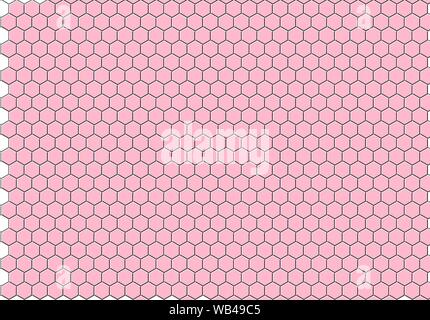 Honeycomb pink grid seamless background or Hexagonal cell texture Stock Photo