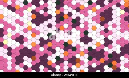 Honeycomb pink grid seamless background or Hexagonal cell texture Stock Photo