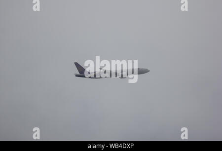 Chiangmai, Thailand - August 22 2019: Boeing 777-200ER HS-TJT of Thai airway. Take off from Chiangmai airport to Bangkok Suvarnabhumi thailand. Stock Photo