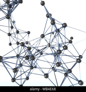 Gene lines and nodes, biological gene structure, 3d rendering. Computer ...