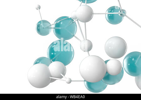 Gene lines and nodes, biological gene structure, 3d rendering. Computer ...