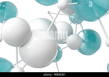 Gene lines and nodes, biological gene structure, 3d rendering. Computer ...
