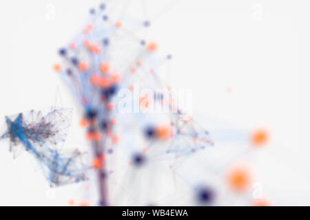 Gene lines and nodes, biological gene structure, 3d rendering. Computer ...