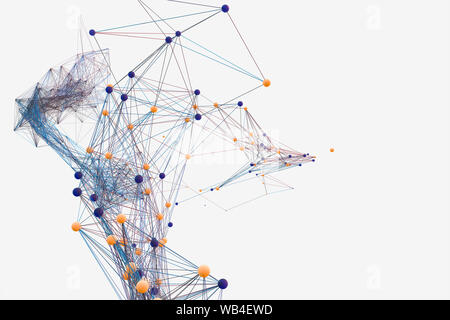 Gene lines and nodes, biological gene structure, 3d rendering. Computer ...