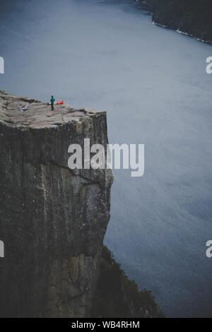 Views of the pulpit rock in Stavenger in Norway Stock Photo