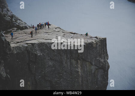 Views of the pulpit rock in Stavenger in Norway Stock Photo