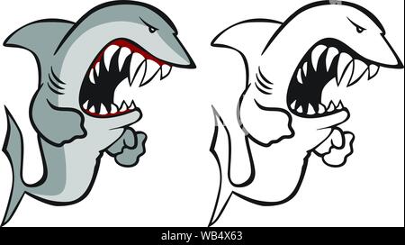 Shark Cartoon Isolated Vector Illustration Stock Vector