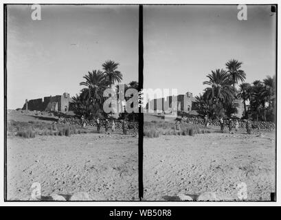 El-Azrak & Wadi Sirhan in the Arabian desert. Druse [i.e., Druze] political refugees from Jebel Druse (The Hauran). El-Azrak. The oasis and castle Abstract/medium: G. Eric and Edith Matson Photograph Collection Stock Photo