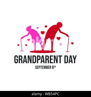 Grandparents Day Vector silhouette Design. Silhouette style design banner or poster image Stock Vector
