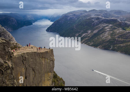 Views of the pulpit rock in Stavenger in Norway Stock Photo