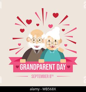 Grandparents Day Vector Design. Flat style design banner or poster image Stock Vector