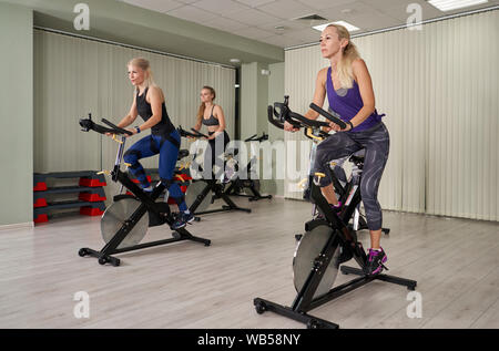 simulators for cycle stand in the gym Stock Photo Alamy