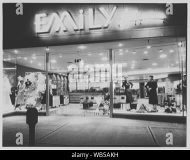 Emily's Shop, business at 387 Main St., Hackensack, New Jersey. Abstract/medium: Gottscho-Schleisner Collection Stock Photo