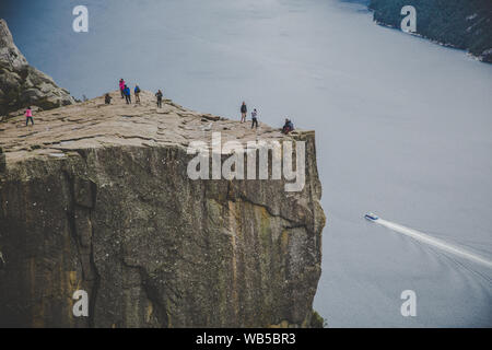 Views of the pulpit rock in Stavenger in Norway Stock Photo