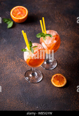 Aperol spritz, Italian cocktail with orange Stock Photo