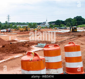 HICKORY, NC, USA-21 MAY 2019: Work begins on new apartment project. Stock Photo