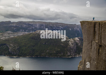 Views of the pulpit rock in Stavenger in Norway Stock Photo