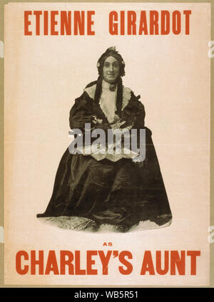 Etienne Girardot as Charley's Aunt Abstract: 1 print : color lithograph ; sheet 49 x 35 cm. (poster format) Stock Photo