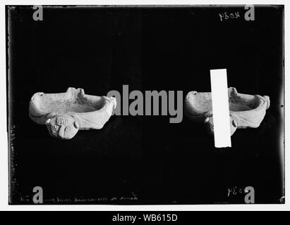 Excavations. Tell Beit Mirsim, (Kirjath Sepher). Libation bowl with lion's head Abstract/medium: G. Eric and Edith Matson Photograph Collection Stock Photo