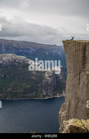 Views of the pulpit rock in Stavenger in Norway Stock Photo