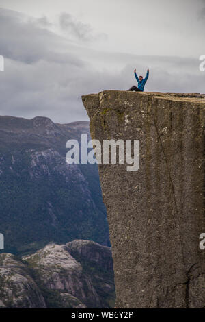 Views of the pulpit rock in Stavenger in Norway Stock Photo