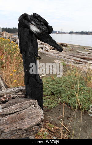 Driftwood Canada Goose on a nest created by the incredibly talented Paul Lewis Stock Photo
