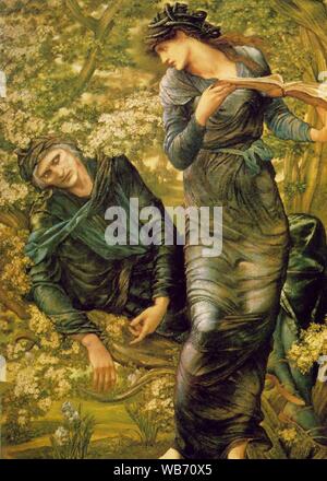 Edward Burne-Jones - The Beguiling of Merlin. Stock Photo