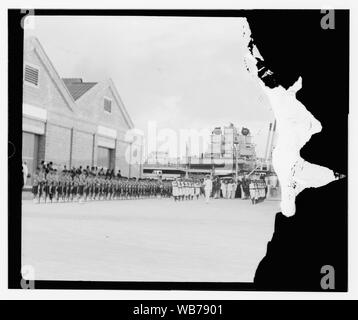 Films taken on the 14th Sept. 1933 when the remains of King Feisal of Iraq was brought to Haifa from Europe to be flown on to Baghdad Abstract/medium: G. Eric and Edith Matson Photograph Collection Stock Photo