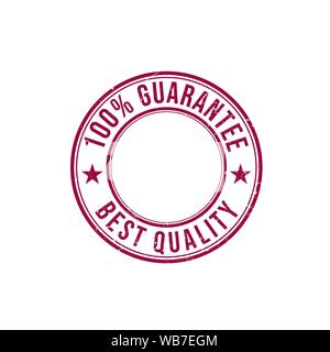 Satisfaction 100 % guarantee of best quality badge stamp vector design image template Stock Vector