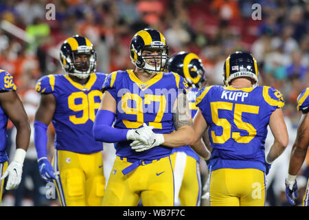 Los Angeles Rams' Morgan Fox (left) and Arizona Cardinals' D.J. Humphries  during the International Series NFL match at Twickenham, London Stock Photo  - Alamy