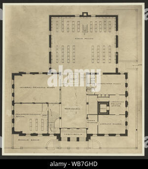 Floor plan for Carnegie Library, St. Joseph, Missouri Abstract/medium: 1 photographic print : stat. Stock Photo