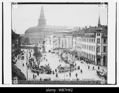 Flower market & Christianborg Palace, Copenhagen Abstract/medium: 1 negative : glass ; 5 x 7 in. or smaller. Stock Photo