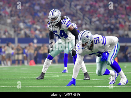 Arlington, Texas, USA. 24th August, 2019. Houston Texans defensive end J.J.  Watt (99) tries to elude Dallas Cowboys offensive tackle Cameron Fleming  (75).during an NFL football game between the Houston Texans and