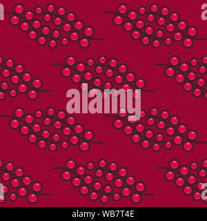 Seamless pattern background with red currants, colorful illustration, eps10. Clipping mask applied. This pattern is available as Swatches. Stock Vector