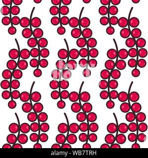 Seamless pattern background with red currants, colorful illustration, eps10. Clipping mask applied. This pattern is available as Swatches. Stock Vector