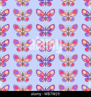 Seamless beautiful butterflies pattern. Vector illustration. EPS10. Clipping mask applied. This pattern is available as Swatches. Stock Vector