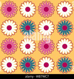 Seamless pattern background with chamomiles, colorful illustration. EPS10. Stock Vector