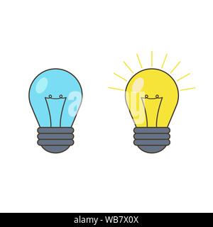 Illustration of light bulbs. Idea symbol. Vector illustration. EPS10 Stock Vector
