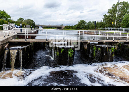 Are & Calder canal overflow at Eggborough Yorkshire. Stock Photo
