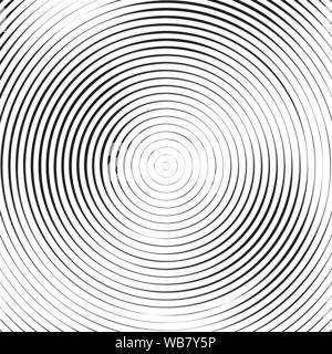 Black circular pattern on white background. Concentric circles. Vector illustration Stock Vector