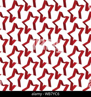 Seamless pattern background with 3d red stars Stock Vector