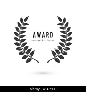 Laurel wreath icon for web design. Award sign. Vector illustration isolated on white background Stock Vector