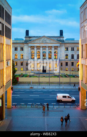 Bundesrat Federal Council building in Berlin Mitte, capital of Germany in winter in the street. Government house architecture in the evening. Stock Photo