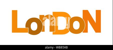 LONDON. Banner with the name of the capital of the United Kingdom of great Britain and Northern Ireland, flat design Stock Vector