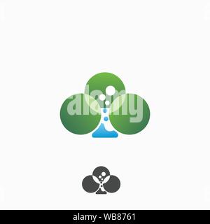 Lap Plant Logo Design Template Stock Vector